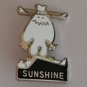 Vintage Sunshine Village Ski Resort Banff Alberta PIN YETI on Skis